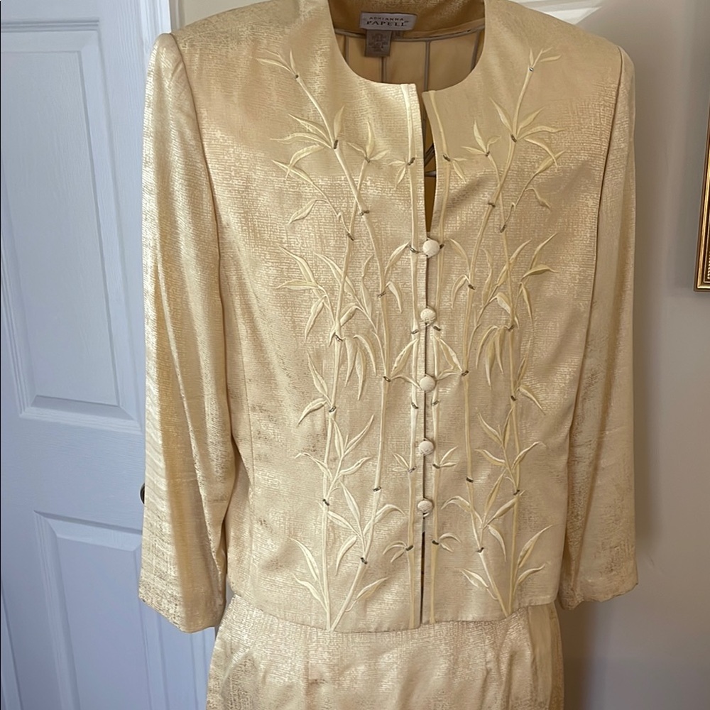 Gold Embroidered Jacket and Skirt Set
